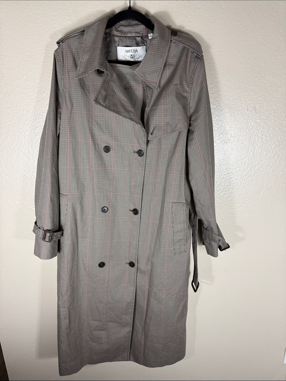 Aritzia The Finch Trench Coat City Twill Plaid - Picture 7 of 13